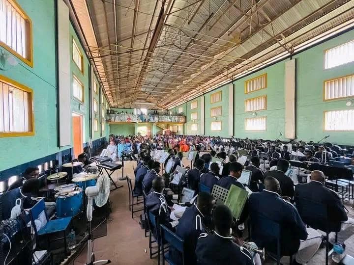 School band performing in the hall